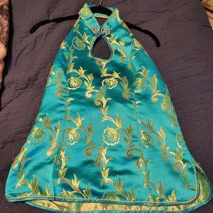 Chinese halter top 100 percent rayon has zipper in back